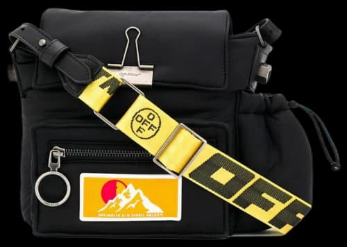 OFF-WHITE Puffy Binder Clip Shoulder Bag Black