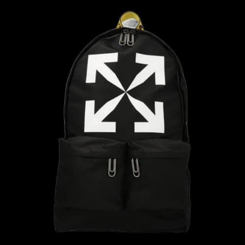 Off-White Iconic Arrows Arrow Pattern Printing Black / White Backpack