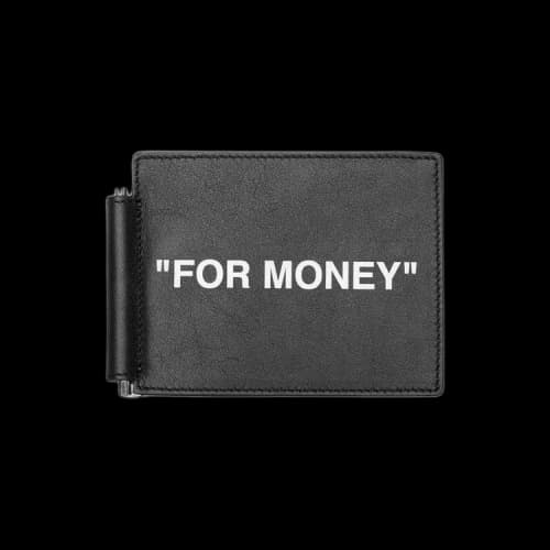 Off-White Quote Bill Clip Wallet 'Black/White'