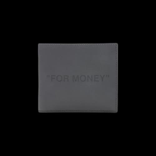 Off-White Debossed Quote Bifold Wallet 'Grey'