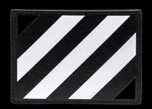 OFF-WHITE Diag Saf Binder Card Holder Black/White