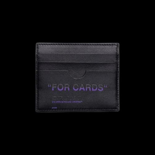 OFF-WHITE Card Case Quote Black/Purple