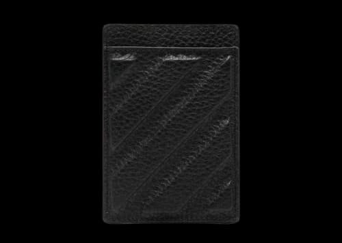 Off-White Diag-Stripe Leather Card Holder Black