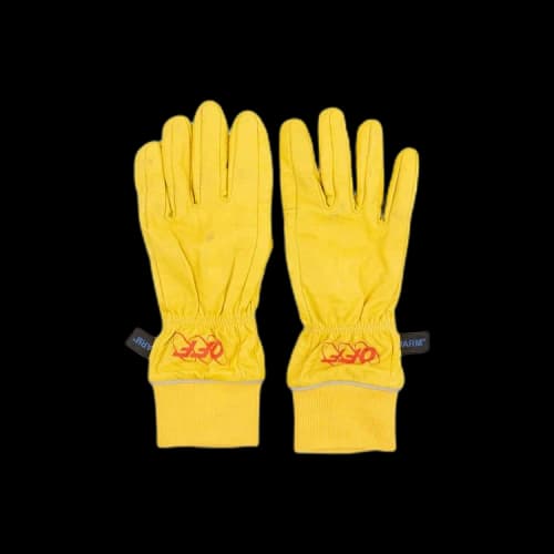 Off-White Logo Gloves 'Yellow/Red'