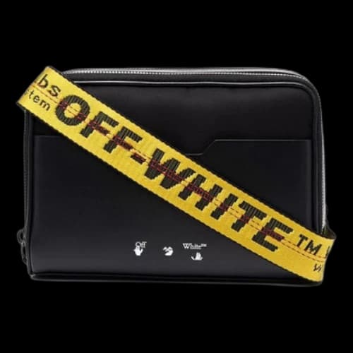 Off-White Unisex Leather Single-Shoulder Bag Black