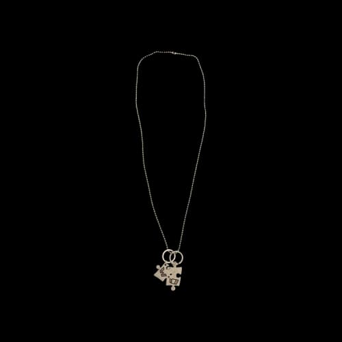 Off-White Tone Puzzle Necklace 'Grey'