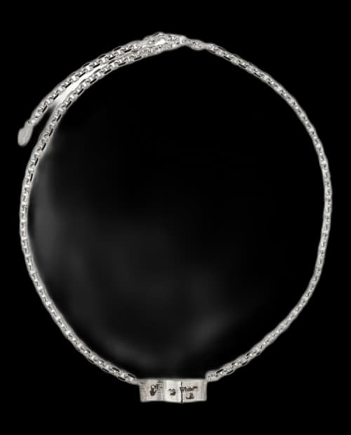 OFF-WHITE Swimming Logo Necklace Silver