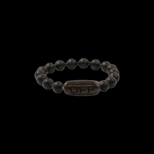 Off-White Bead Chain Ring 'Black'