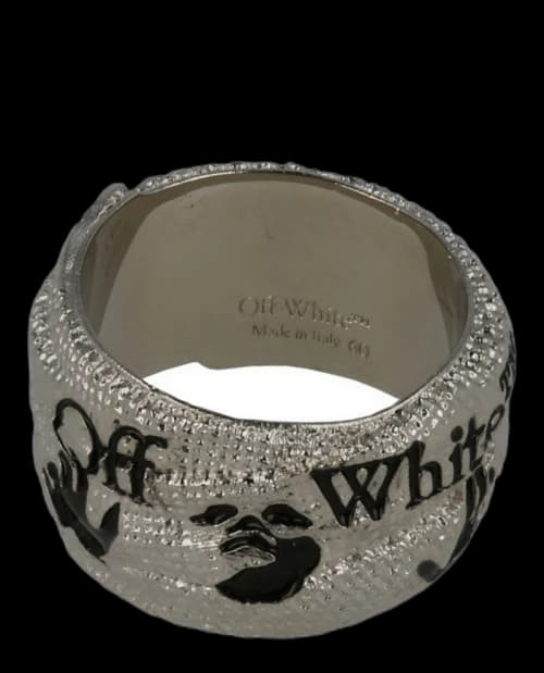 OFF-WHITE Swimming Logo Ring Silver