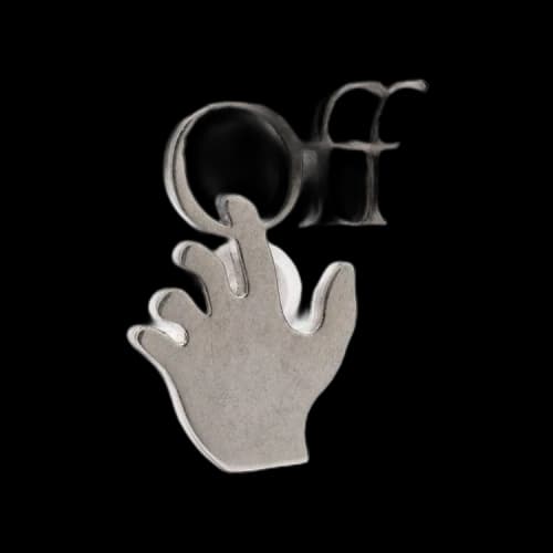 Off-White Mini Hand Off Mono Earring 'Grey'