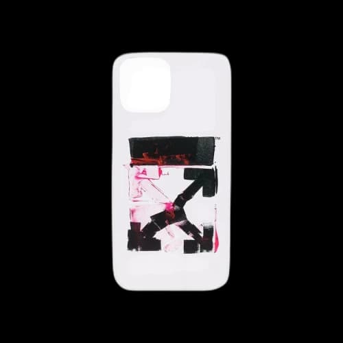 Off-White Acrylic Arrow iPhone 12 Cover 'White/Fuchsia'