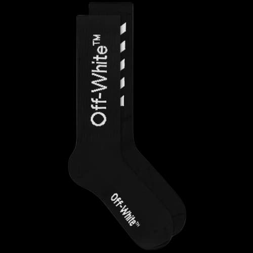 OFF-WHITE Diagonal Mid Length Socks Black/White