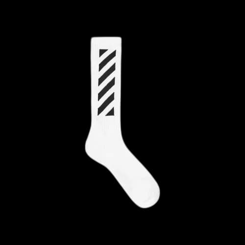 Off-White Diagonal Mid Length Sock 'White/Black'