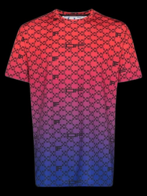 OFF-WHITE Iridescent Gradient All Over Arrows Monogram Tank T-Shirt Red/Blue/Black
