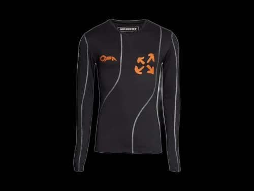 OFF-WHITE Active L/S Reflective Compression T-shirt Black/Orange