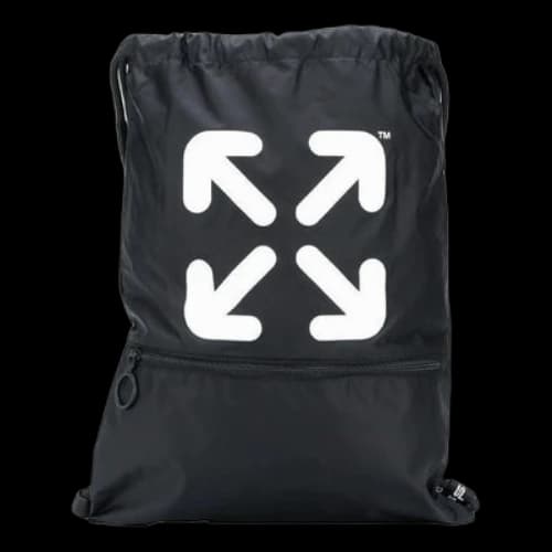 Off-White Arrows Drawstring Lacing schoolbag Black