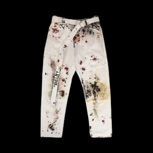 Off-White Splattered Slim Jeans 'White'
