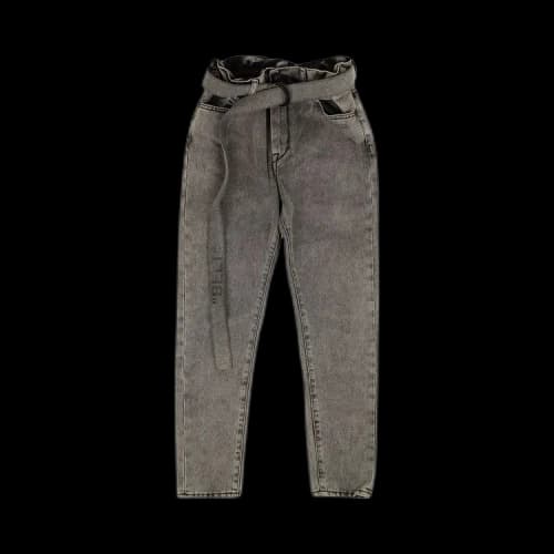 OFF-WHITE Belted Slim Fit Low Crotch Denim Jeans Grey/Black