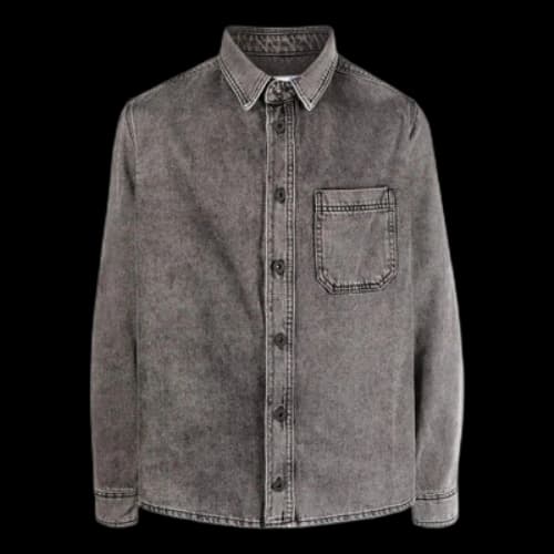 Off-White Chest Denim Long Sleeves Brown Shirt