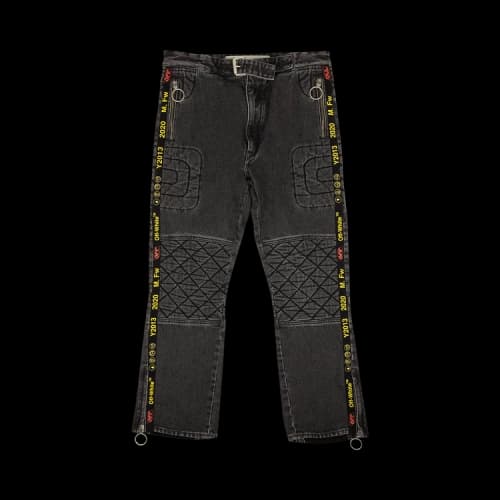 Off-White Logo 5 Pocket Stripe Jeans 'Black'