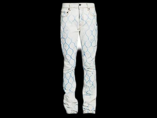 OFF-WHITE Fence Bleached Skinny Fit Denim Jeans Bleach/Light Blue