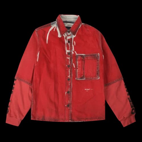 Off-White Denim Button Down Shirt 'Red'