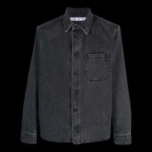 Off-White SS22 Lapel Long Sleeves Denim Gray Shirt