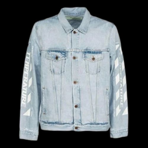 Off-White Classic Printing Jacket Denim Ordinary Version Blue