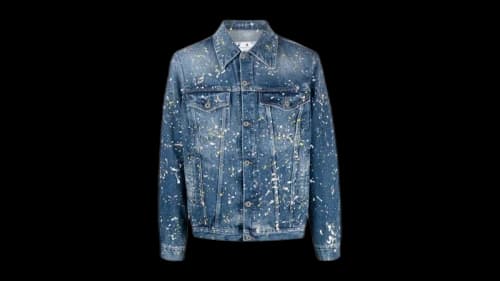OFF-WHITE Paint Splatter Skate Fit Jacket Blue