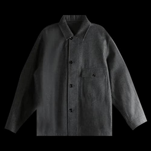 Lemaire One Pocket Overshirt 'Black/Grey Melange'