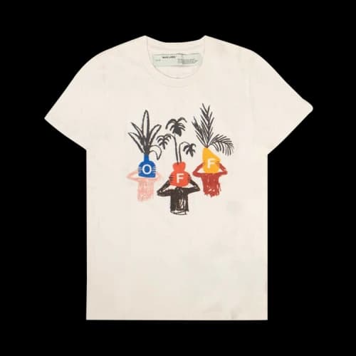 Off-White Graphic Print Round Neck Short Sleeve Normal Fit (Women's)