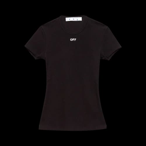 Off-White Basic Ribbed Tee 'Black/White'