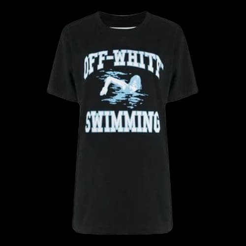 Off-White swimming print Short Sleeve Black (Women's)