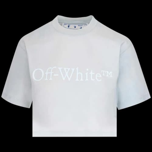 Off-White Laundry Cropped Tee 'Light Blue'