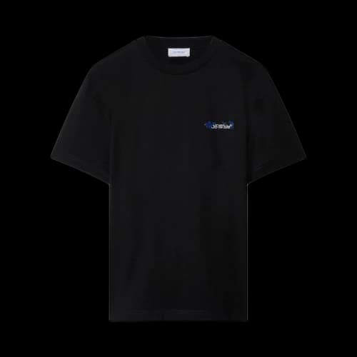 Off-White Embroidered Flower Arrow Casual Tee 'Black/Blue'
