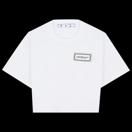 Off-White Logo Patch Cropped Tee 'White/Black'