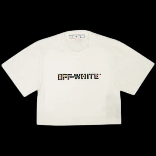 Off-White Geo Logo Cropped Tee 'White/Multicolor'