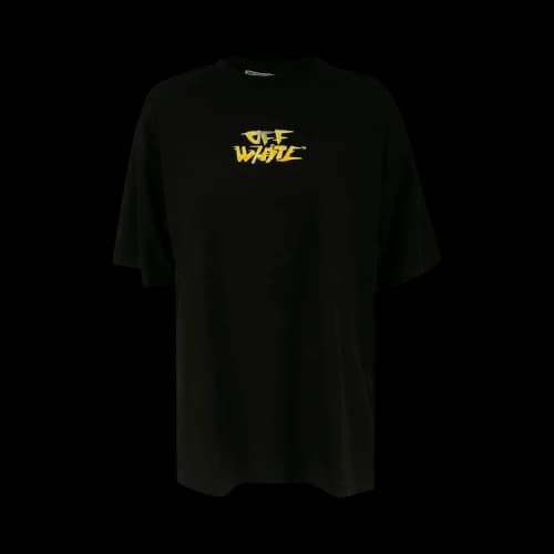 Off-White Watercolor Type New Tomboy Tee 'Black/Yellow'