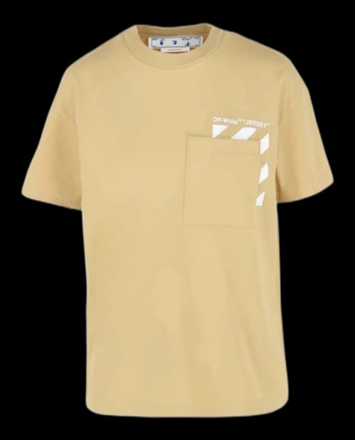 OFF-WHITE Diag Pocket Casual T-Shirt Beige