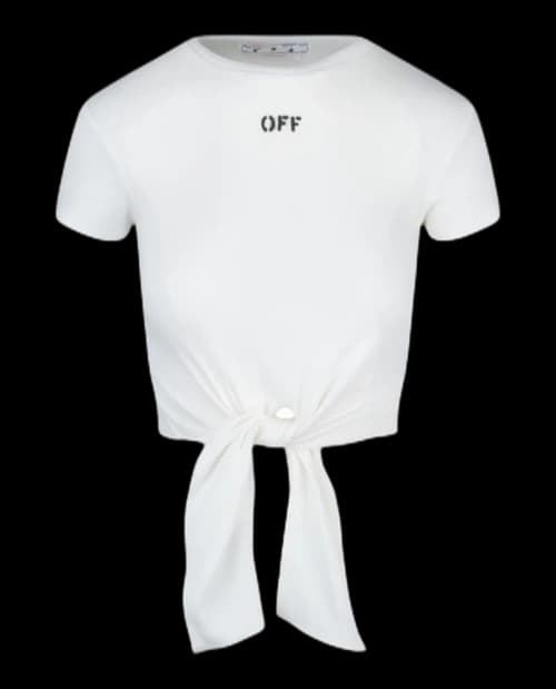 OFF-WHITE Off Stamp Ribbed Knotted Shirt Black
