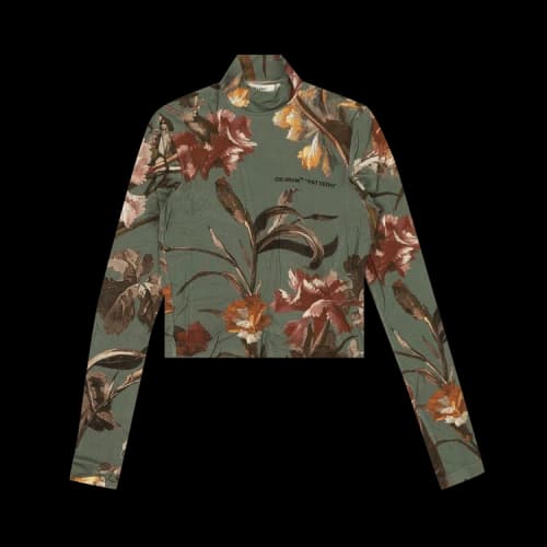 Off-White Floral Turtleneck Shirt 'Green'