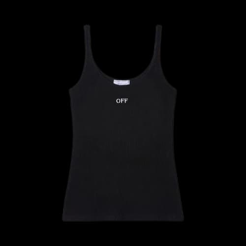 Off-White Off Stamp Rib Tank Top 'Black/White'