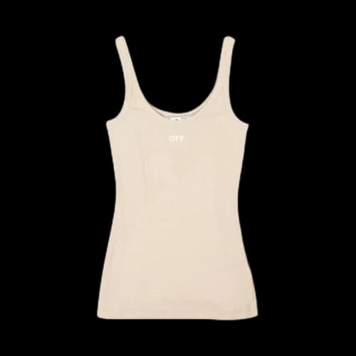 Off-White Ribbed Tank Top 'Grey'