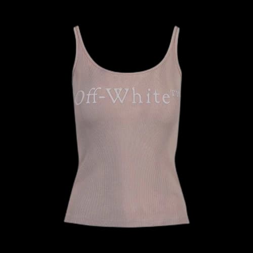 Off-White Logo Printed Straight Hem Tank Top 'Nude'