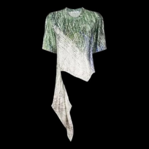 Off-White SS20 Asymmetric-Hem Abstract Print (Women's)