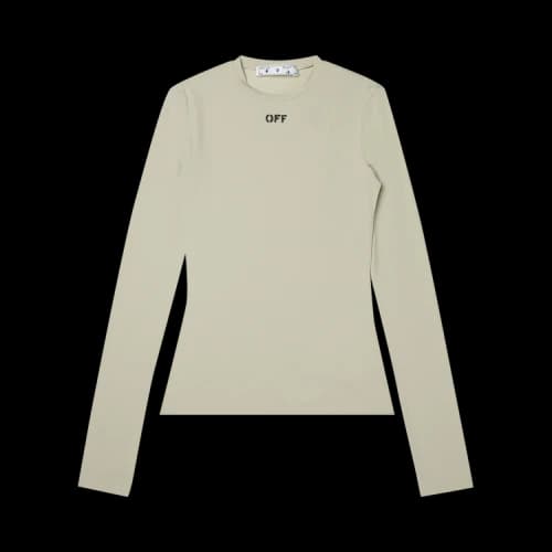 Off-White Long-Sleeve Second Skin Top 'Grey/Black'