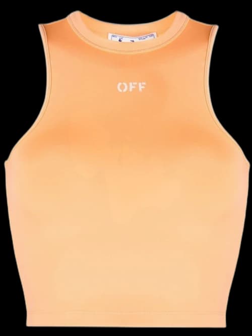 OFF-WHITE Rowing Crew-Neck Sleeveless Top Orange