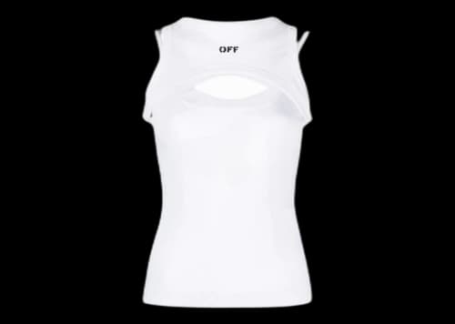 OFF-WHITE Logo-Print Cut-Out Tank Top White
