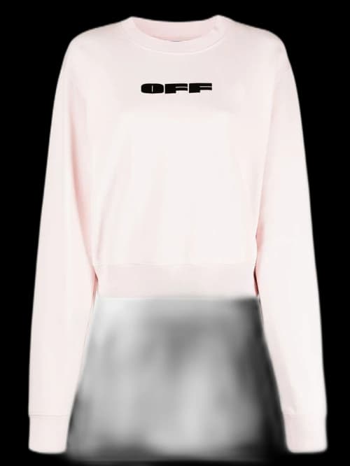 OFF-WHITE Women's Flocked Logo Sweatshirt Baby Pink