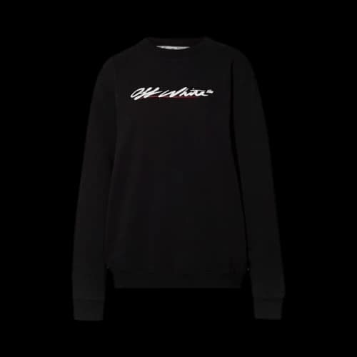 Off-White New Script Logo Reg Crewneck 'Black/White'